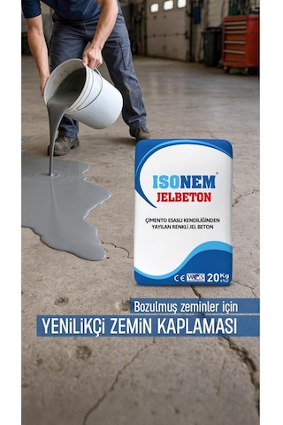 Jel Beton Kendiliğinden Yayılan Çimento Esaslı Zemin Kaplama 20 Kg - Gri