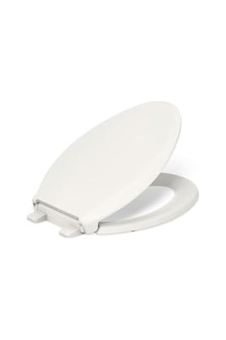 Kohler 4636-rl-96 Cachet Readylatch Sessiz Kapat Uzatılmış Klozet Oturağı, Yumuşak Kapanan Klozet Koltuğu, Uzun Tuvaletler İçin Klozet Koltukları, Bisküvi Açık Ahşap