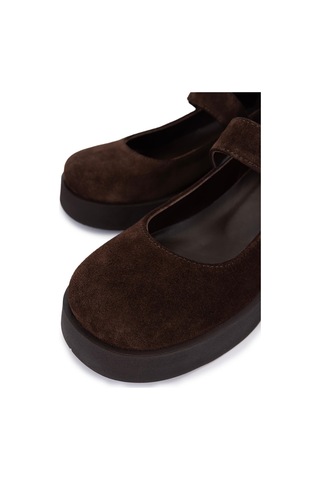 Tamer Tanca Kadın Hakiki Deri Kahverengi Süet Topuklu Ayakkabı 434 1104 Bn Ayk Sk25-26 Kahve Suet Kahverengi