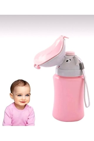 Mucit Home Taşınabilir Kız Çocuk Seyahat Pisuvar Çiş Lazımlık Bardak Acil Tuvalet Çiş Kabı Sızdırmazlık Pembe