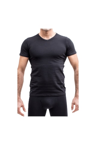 The Don Organic Blended V-Neck - V Yaka Erkek Fanila Siyah