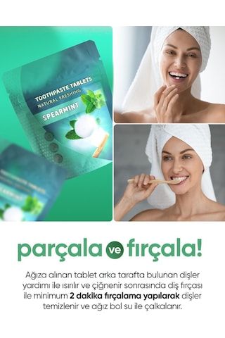 Tbrush Smokers Beyazlatıcı Activated Charcoal&Nane Aromalı Diş Macunu Tableti - 60Tablet