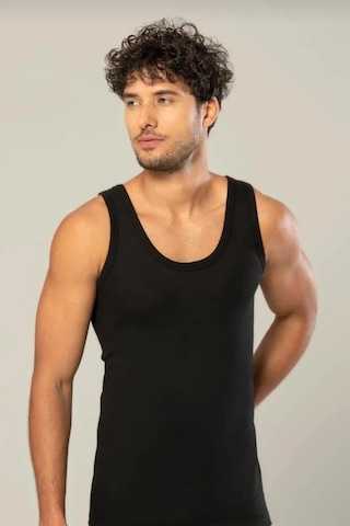 Erdem 1100 Erkek Klasik Penye Askılı Atlet 3 Adet Siyah