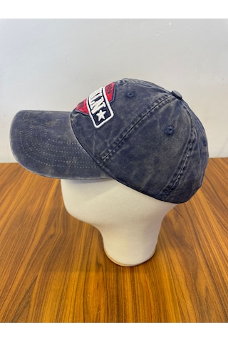 Hamze Vintage Yıkamalı Eskitme Model İthal Nakışlı Unisex Cap Şapka Lacivert