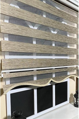 Zebra Stor Perde Kahverengi Etek Dilimli Z-stb400v05