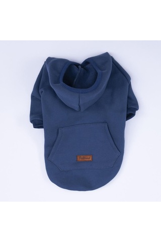 Lacivert Kanguru Cepli Kedi-köpek Hoodie- Sweatshirt Kedi Köpek Kıyafeti