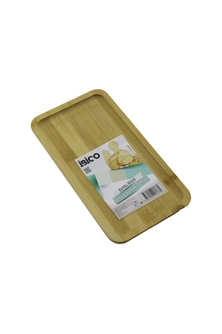Dikdörtgen Ahşap Bambu Servis Sunum Tepsi - Tahtası Mini Tepsi 25 X 14 X 1.4cm