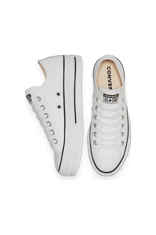 Converse Chuck Taylor All Star Leather Platform Kadın Siyah Sneaker 561680c Beyaz
