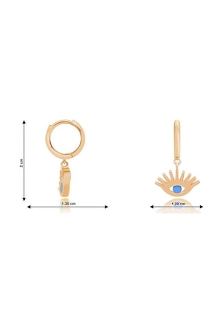 Diamond Line-Gülaylar - Pembe Altın 14 Ayar Sallantılı Halka Küpe N11.9526