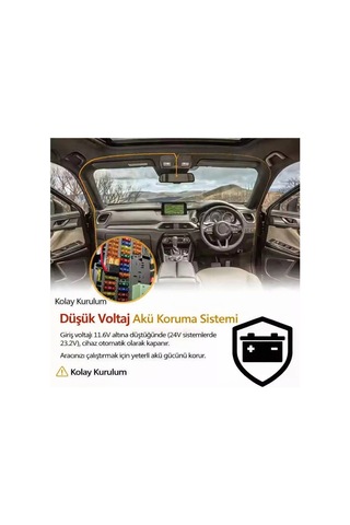 Araç Kamerası Park Modu Kablosu Hardwire Kit Usb Type-c 7/24 Park Kaydı Akü Sigorta Kablosu