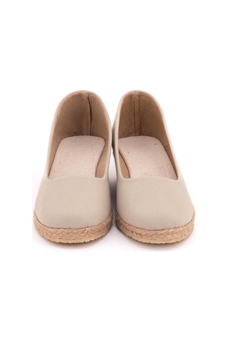 Star Tombis Bej Özel İmalat Elişi Günlük Rahat 3cm Anne Ayakkabısı Dolgu Topuklu Gova3cm-0025