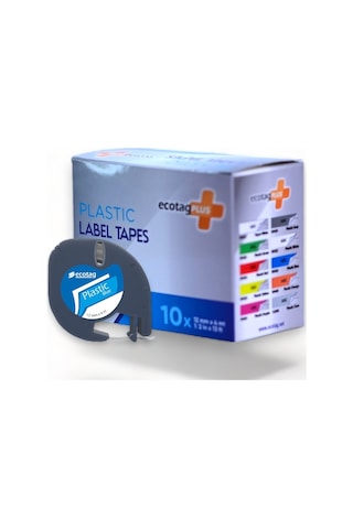 Ecotagplus Dymo Letratag Muadili Plastik Serit Etiket Mavi 10 Lu Pak