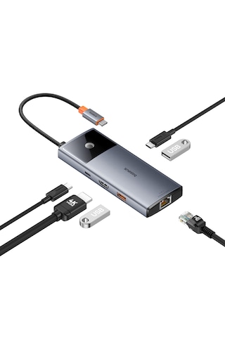 Baseus Metal Gleam Iı 6-in-1 Usb Hub 4k 60hz Hdmı, 10gbps Usb-c, 100w