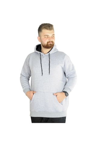 Mode Xl Erkek Sweatshirt Kapşonlu Pocket Basic 20562 Grimelanj 001