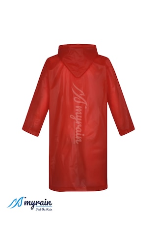 Myrain Kapüşonlu Çıtçıtlı Eva Yağmurluk Kırmızı