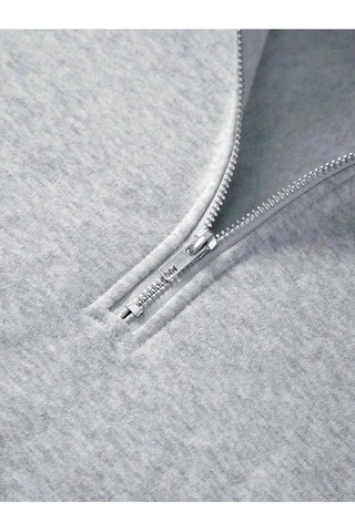 Altamira Unisex Dik Yaka Yarım Fermuarlı Oversize Sweatshirt 001