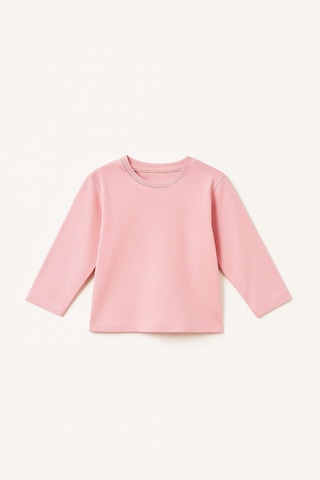 Luess Kız Çocuk %100 Pamuklu Basic Uzun Kollu Tişört - Koyu Pembe 3-4 Yaş 8-9 Yaş Koyu Pembe