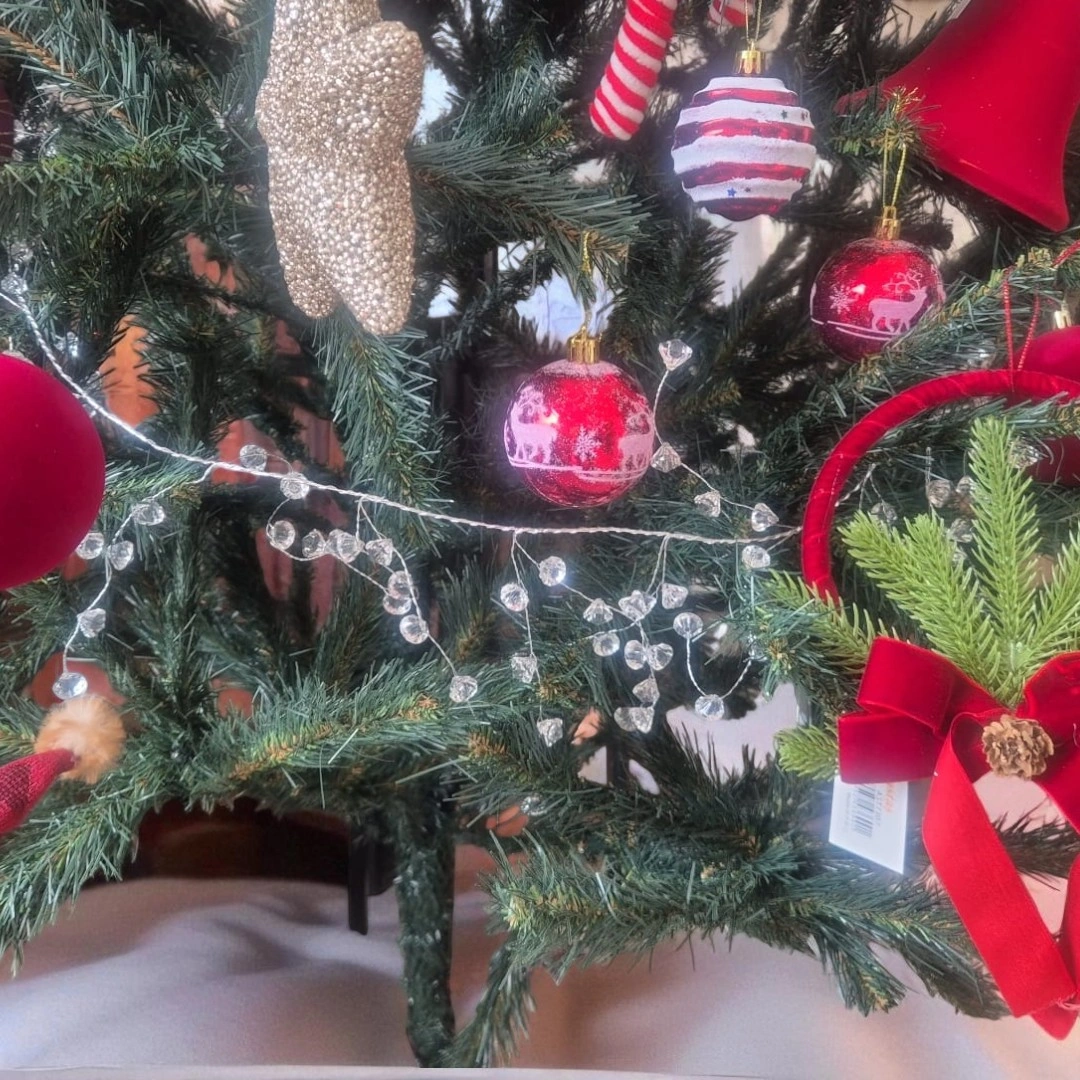 Yılbaşı Lüks Garland Dekoratif Kristal Taşlı 110cm Ast7518