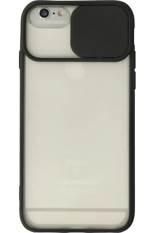 Newface Apple Apple iPhone Uyumlu  6 Plus Kılıf Palm Buzlu Kamera Sürgülü Silikon - Siyah