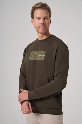Morven Erkek Haki Trend Baskılı Bisiklet Yaka Sweatshirt 26ks063008710 Haki