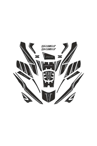 Honda Pcx 125 Dx 2025 36 Parça Tank Pad Seti Siyah-gri-beyaz