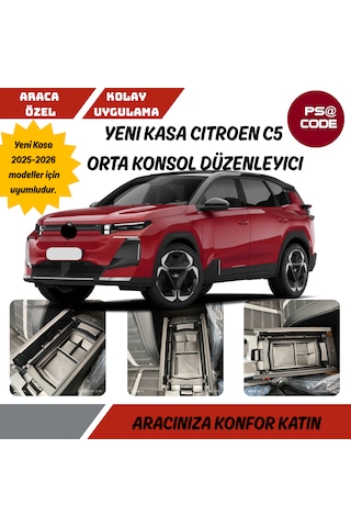 Yeni Kasa Citroen C5 Aircross 2025 Ve Üzeri Orta Konsol Kolçak, Saklama Kutusu, Kolçak Düzenleyici