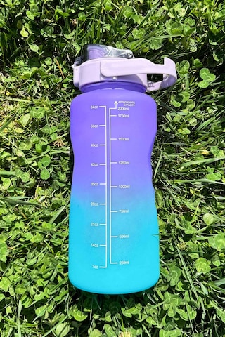 Pikas Motivasyonel Su Matarası Su Şişesi Suluk 2 Litre Tritan Spor Salonu Su Şişesi Bpa Içermez Suluk Çok Renkli