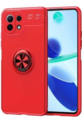Xiaomi Mi 11 Lite Kılıf Zore Ravel Silikon Kapak Kırmızı