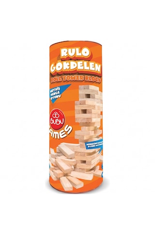 Bubu Gm0035 Ahşap Rulo Gökdelen Denge Oyunu