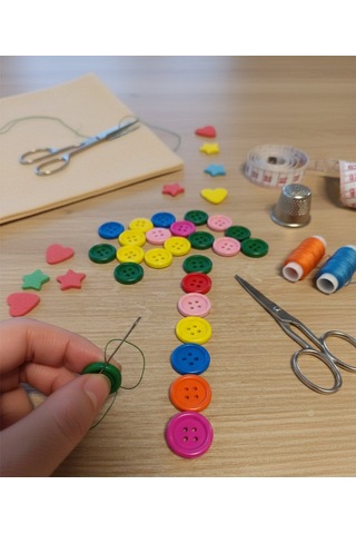 Renkli Ahşap Düğme 1.5 Cm, 20 Li Paket - El Yapımı Ürünler İçin Dekoratif Hobi Düğmeleri