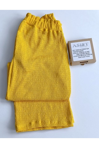 Asist Secret Magic Asm1328 Kadın Sarı Cepli Beli Lastikli Pantolon