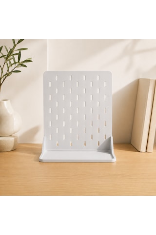 Modüler Masaüstü Pegboard Organizer Seti Kalemlik, Raf Ve Kancalı Düzenleyici Panel Ofis, Çalışma Masası Ve Hobi Alanları İçin Çok Amaçlı Organizer Beyaz