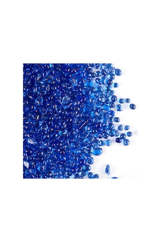 Ateş Çukuru Vazo Dolguları İçin Yüksek Parlaklık Yuvarlak Ateş Cam Taşlar, 36mm, 1pound Kavanoz Kobalt Mavisi