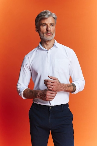 Defacto Regular Fit Oxford Basic Düz Uzun Kollu Beyaz Gömlek B1873AX23AUWT82 Beyaz