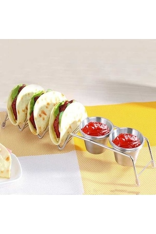 Dancemonkey Taco Rafı Paslanmaz Çelik 304 Taco Rafı Taco Gözleme Stand, Pratik Model