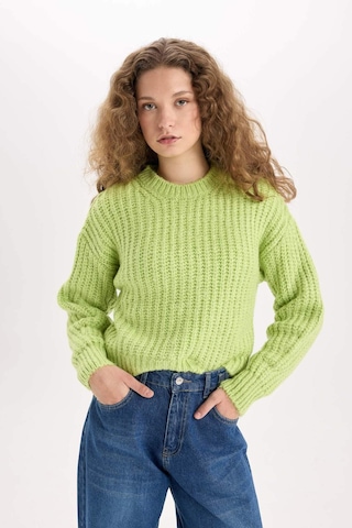 DeFacto Coool Oversize Geniş Kalıp Bisiklet Yaka Triko Kazak V1811AZNSGN597 Yeşil