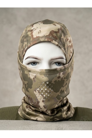 Anadolu Tactical Kamuflaj Desenli Taktik Yüz Maskesi Nefes Alabilir Outdoor Balaklava Yeşil