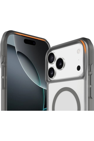 Buff Apple Uyumlu iPhone 17 Pro Max Magsafe Octa Shield Kılıf Koyu Gri