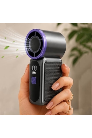 9cmx4cm Ultra Mini En Küçük El Fanı Taşınabilir Şarjlı Dijital Göstergeli Ayarlanabilir Hız Kademeli Taşınabilir Soğutucu Fan Usb-c Şarjlı Masaüstü Seyahat Ofis Kamp Için Vantilatör Fs-24
