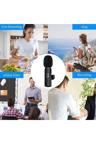 Zenvia Lightning Girişli Iphone Uyumlu Ikili Kablosuz Yaka Mikrofonu Youtube Facebook Tiktok Vlog Znv2026