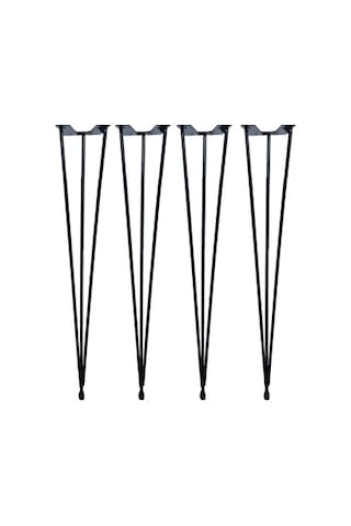 Firkete Tel Sehpa Ayağı (4'lü Paket - 46 cm - Siyah Renkli)
