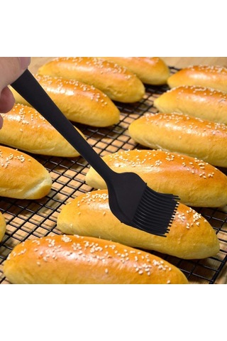 Isıya Dayanıklı Yanmaz Yapışmaz Silikon Spatula Seti 3 Parça Siy