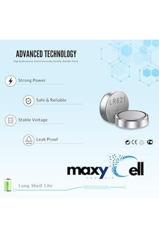 Maxycell 12 Adet Ag7, Lr57, Lr927, 395 1,5v Pil Düğme , Sr927, Sr927w Saat Oyuncakları