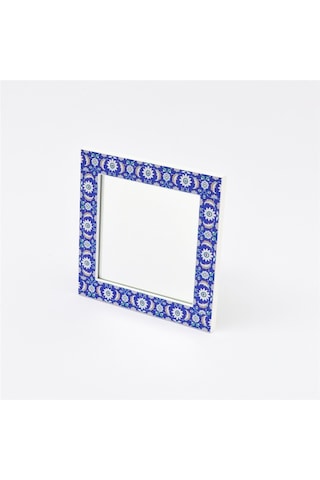 Hatayi Kare Dekoratif Ayna Mavi