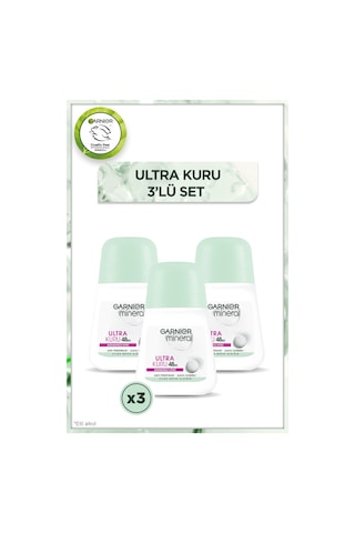 Garnier Mineral Ultra Kuru Kadın Roll-On Deodorant 3'lü Set