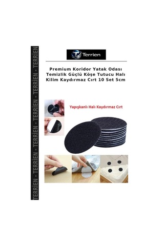 Premium Koridor Yatak Odası Temizlik Güçlü Köşe Tutucu Halı Kilim Kaydırmaz Cırt 10 Set 5cm