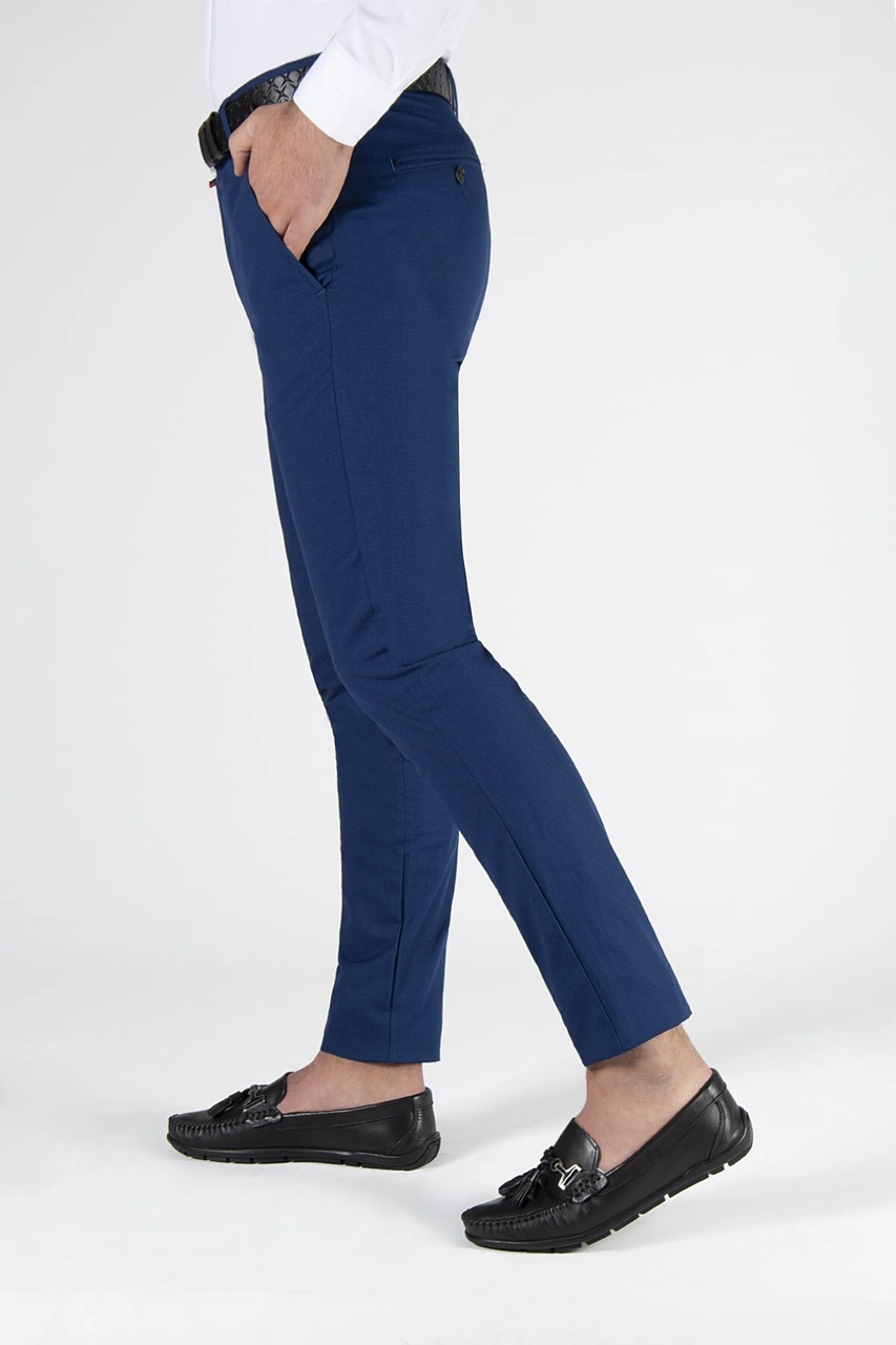 Veaven Erkek Sax Slim Fit Petekli İtalyan Kesim Keten Pantolon Çok Renkli36