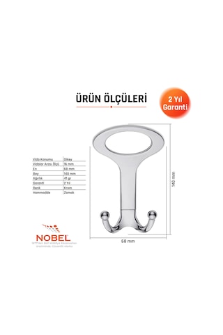 Melon Açik Portmanto Askısı, Metal Vestiyer Askısı, Krom, Duvar Ve Dolap Askılığı 5'li Set Vidalı