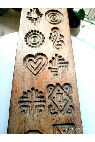 Omeniv Antika Ahşap Pasta Kurabiye Kalıbı Mutfak Kafe Pastane