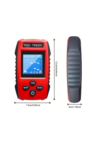 Oldfriend Kırmızı Tl88e El Tipi Balık Bulucu Renkli Ekran 100m Derinlik Ölçer Pil İle Taşınabilir